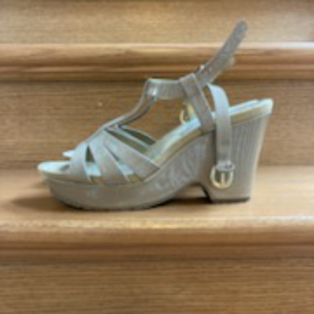 Band-Lind Wedge High Heel Tan Shoes